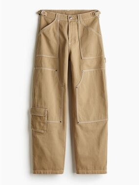 H&M Dark Beige Twill Cargo Pants